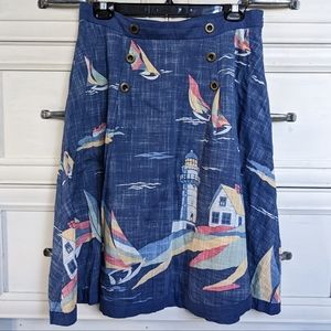 Anthropologie Odille Blue Nautical Skirt